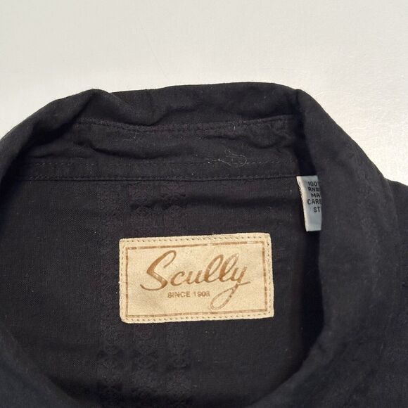 Scully Western Shirt Mens Size XL Black Pearl Snap Button Down Long Sleeve - Picture 5 of 10